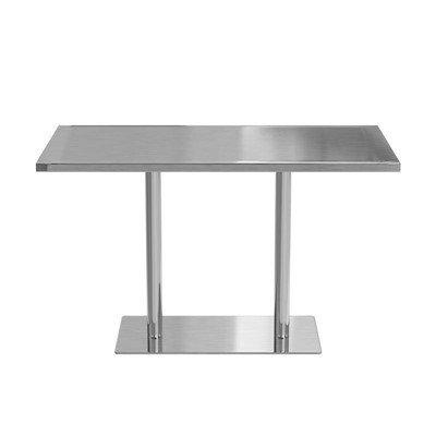 레스토랑 스퀘어 브러시드 스테인리스 스틸 다이닝 테이블